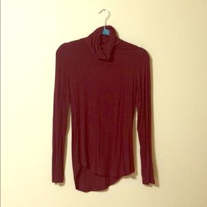 Burgundy loose fit Turtle neck
